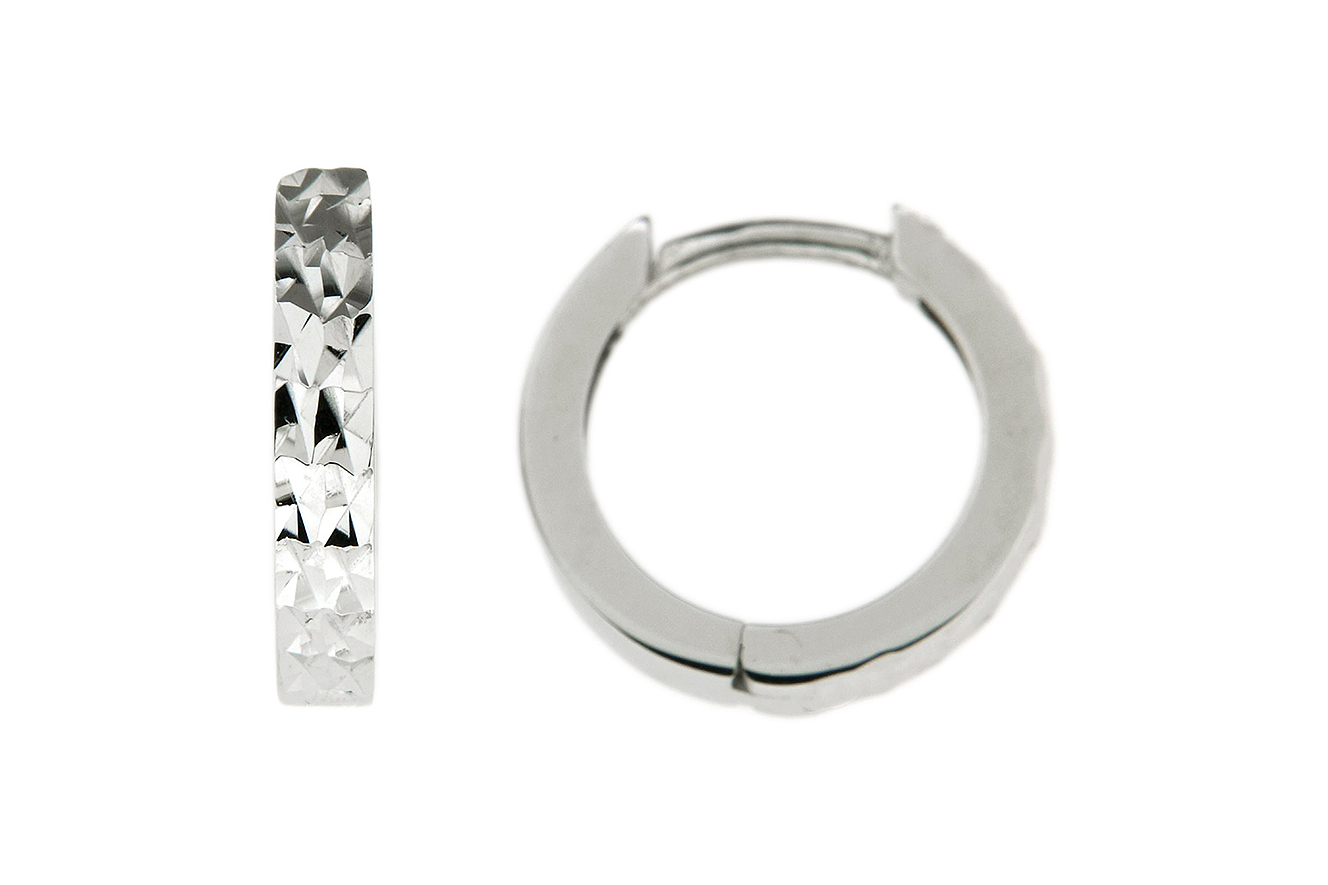 Creole, Ohrringe in Silber 925 rhodiniert mit Muster