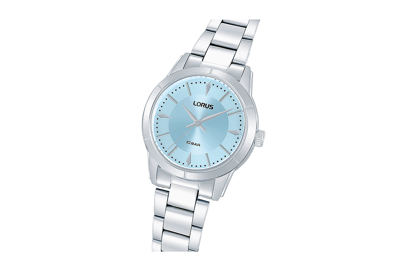 Armbanduhr Lorus RG225YX9 mit blauen Zifferblatt und Metallarmband