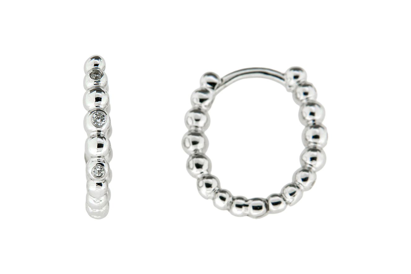 Creolen, Ohrringe in Silber 925 rhodiniert