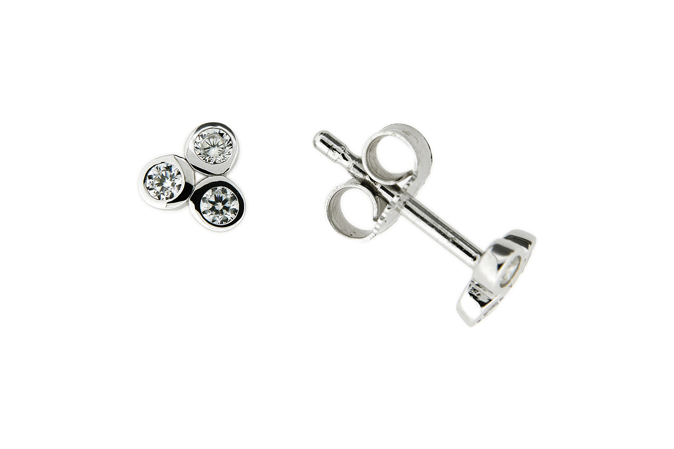 Ohrstecker, Ohrringe in Silber 925 rhodiniert