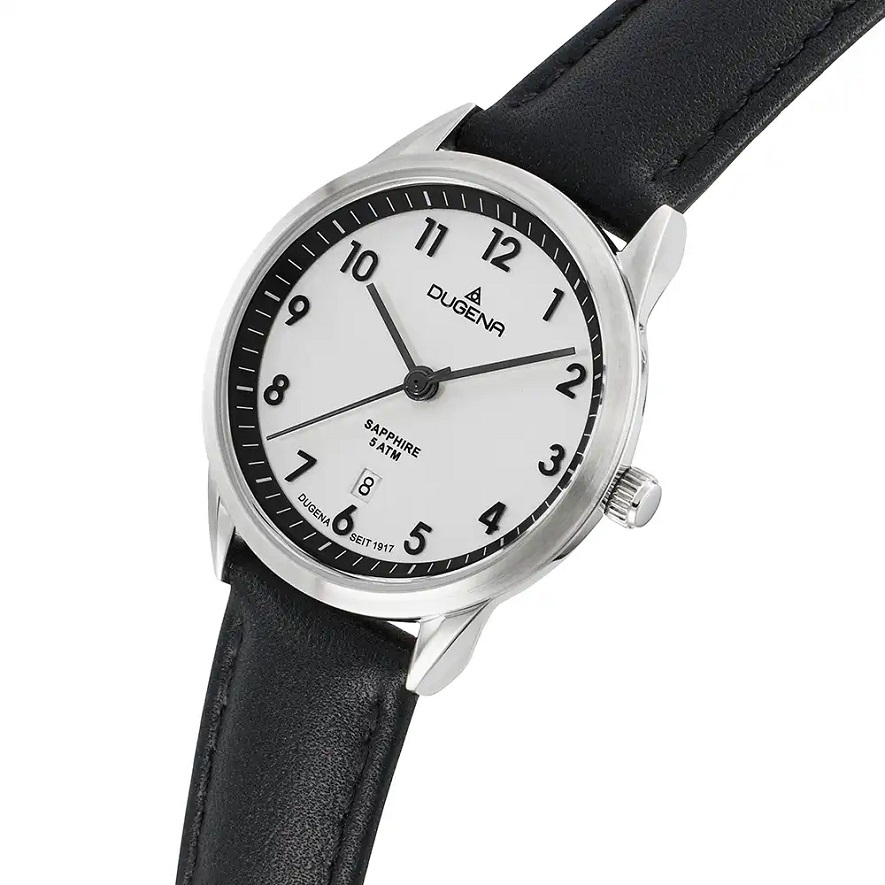 Armbanduhr Slim Line Dugena 4461240 mit Saphirglas und Lederarmband