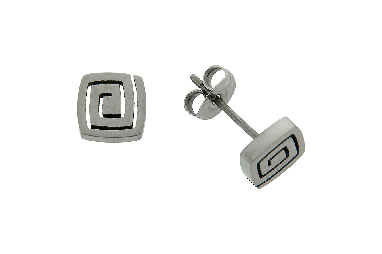 Ohrstecker, Ohrring Titan mit Spirale