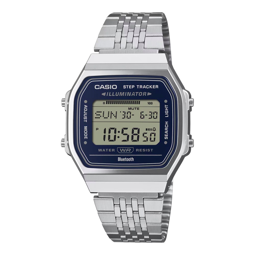 Kultige Armbanduhr Casio F-B100W-1AEF mit Bluetooth