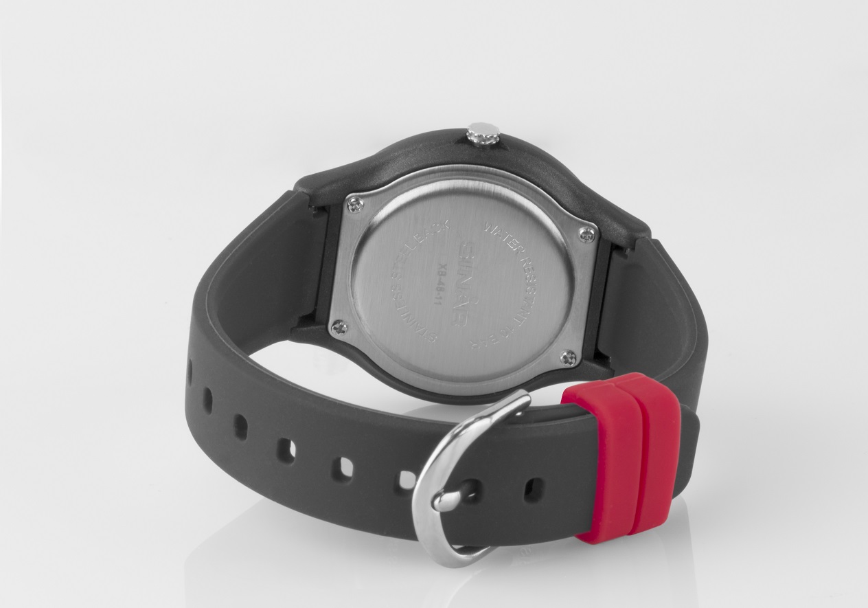 Armbanduhr XB-48-2 mit grauen Silikonarmband Sinar