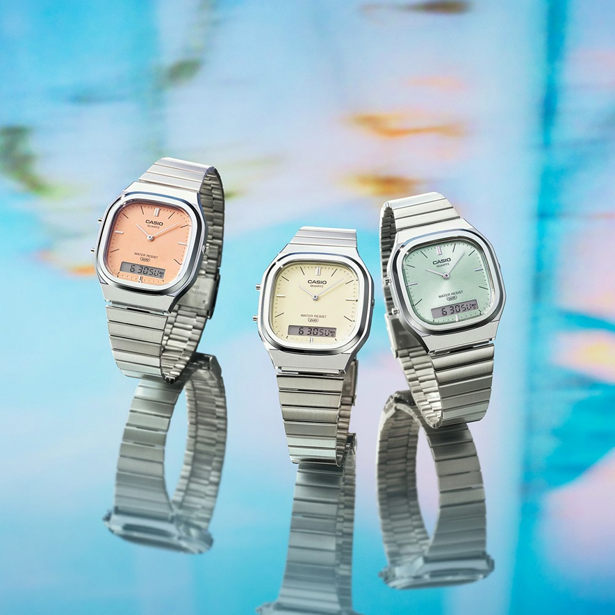 Armbanduhr Vintage Hybridanzeige Casio AQ-240E-4AEF