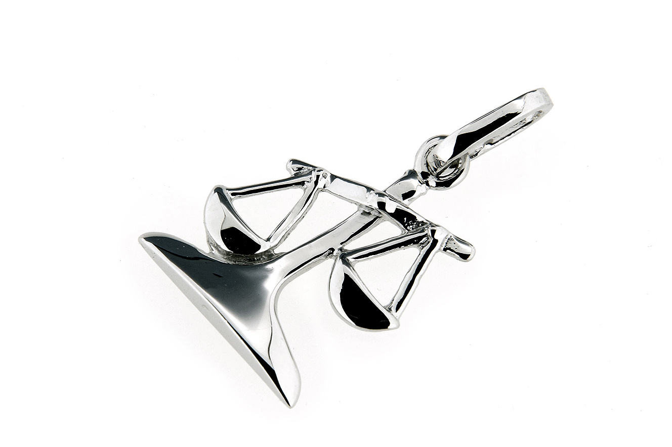Tierkreiszeichen Sternzeichen Waage Figur in Silber 925 mit rhodinierter Oberfläche