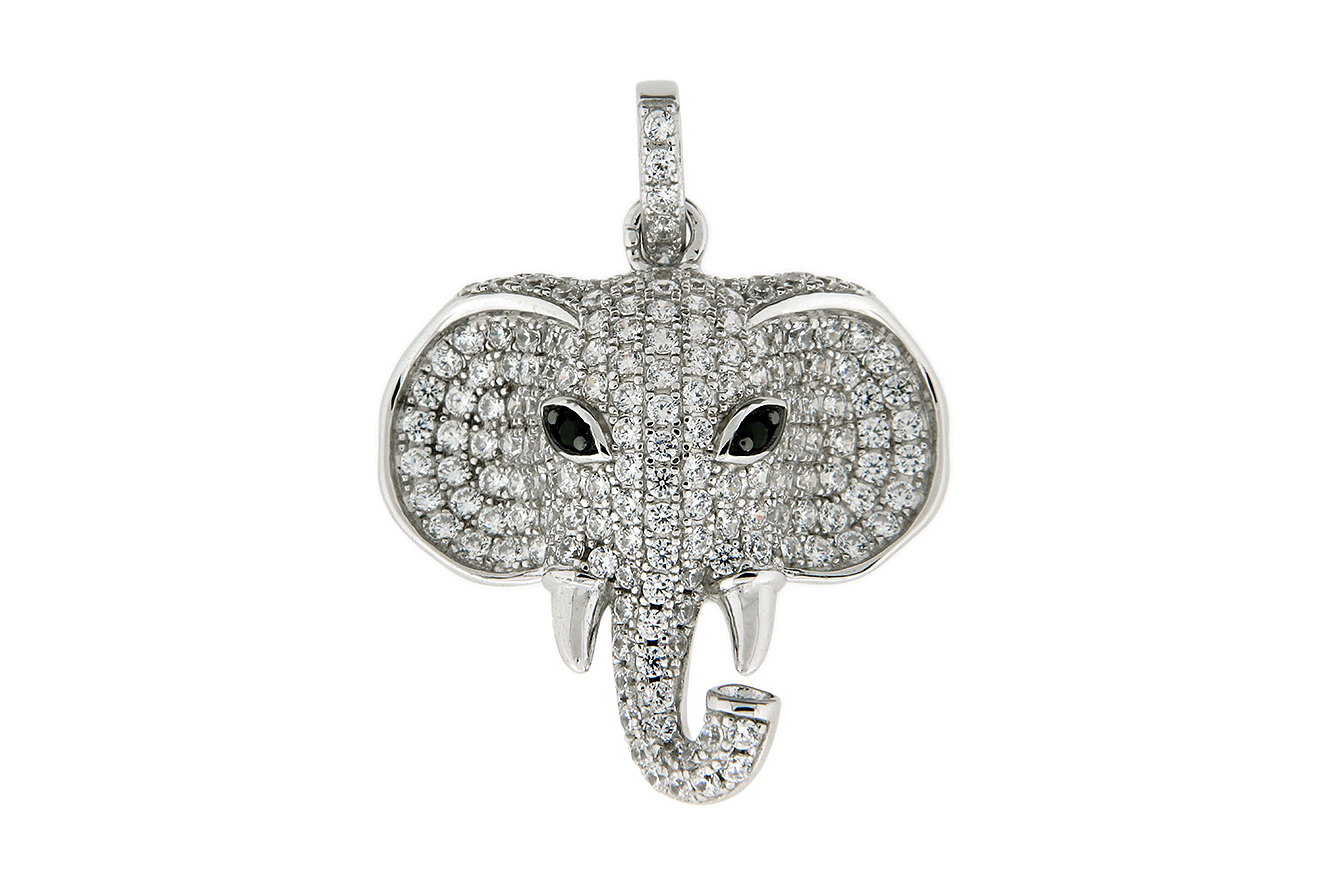 Anhänger Schnecke in Silber 925 rhodiniert mit Zirkonia