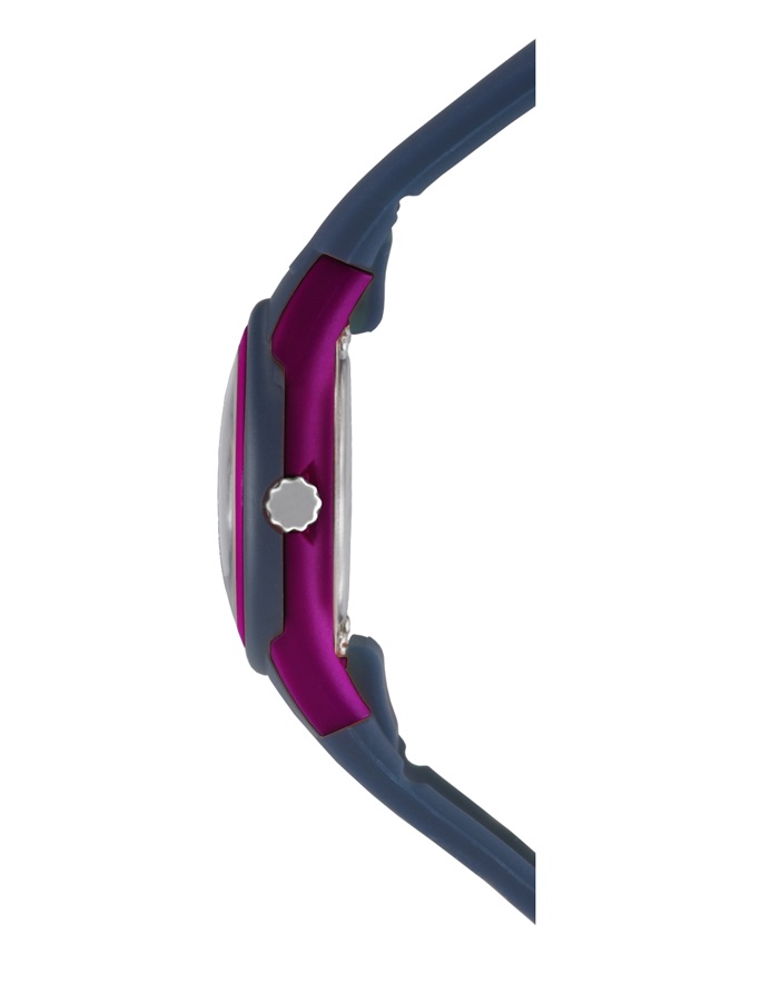 Fashion Jugenduhr XB-47-22 mit blauen Silikonarmband und beeren Applikationen aus dem Haus Sinar.