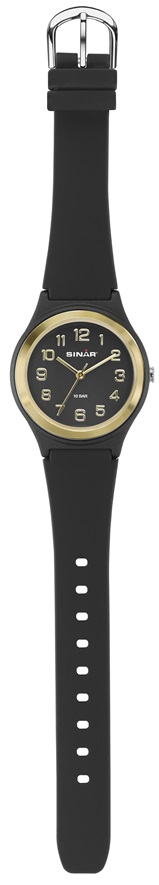 Fashion Armbanduhr XB-48-10 mit schwarzen Silikonarmband von Sinar