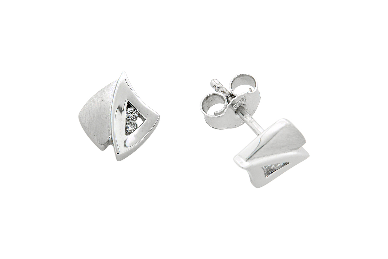 Ohrstecker in Silber 925 rhodiniert mit Zirkonia