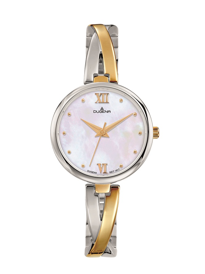 Damenarmbanduhr Elin Dugena 4460668 mit Perlmutt Zifferblatt und Design Armband