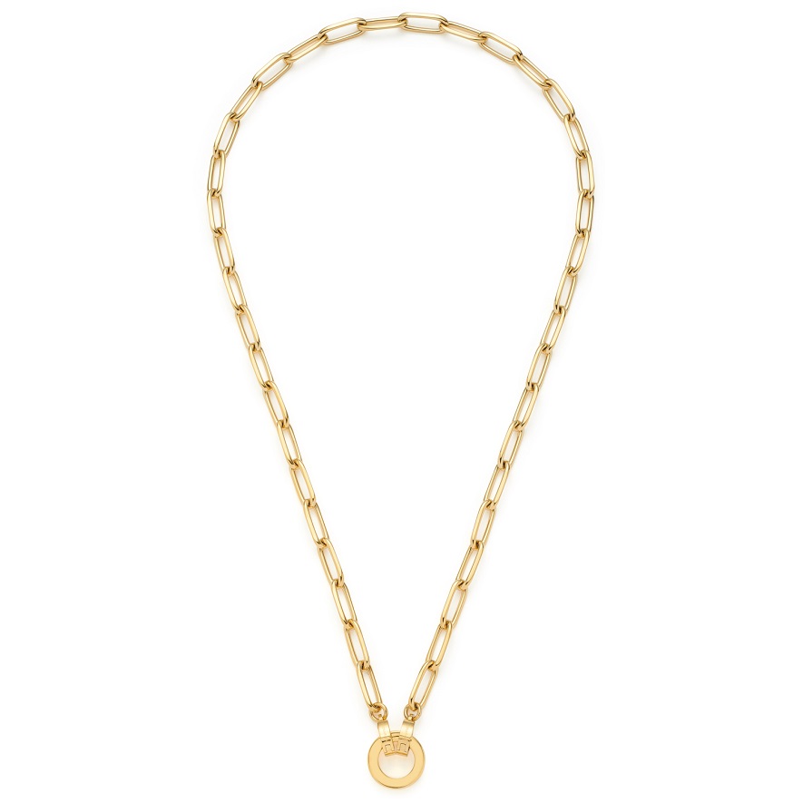 45cm Kette mit Ring von Leonardo Estrella 021614 mit Stabgliedern aus Edelstahl vergoldet und polier