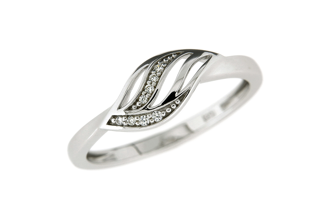 Gr.56 Ring in Silber 925 rhodiniert mit weißen Zirkonia poliert