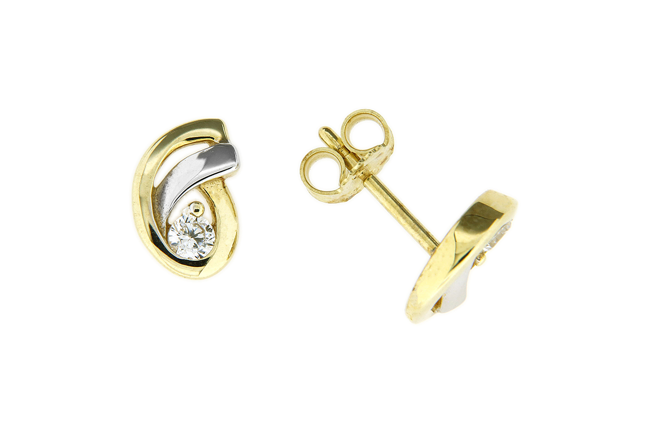 Ohrstecker, Ohrringe in Weißgold Gelbgold 333 