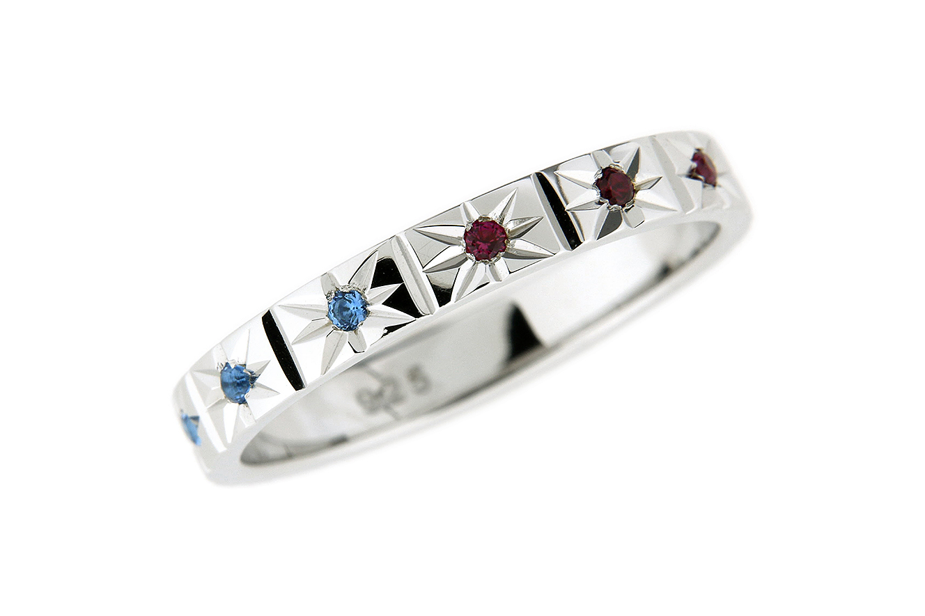 Gr.54 in Silber 925 mit farbigen Zirkoniasteinen