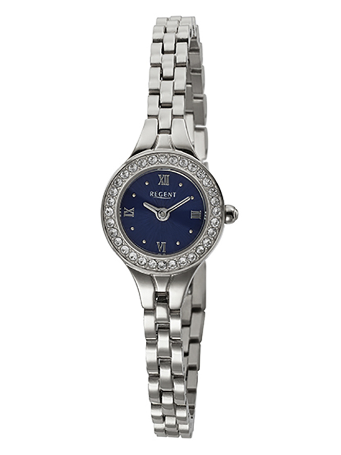 Damenarmbanduhr von Regent F-1672 mit Edelstahlgehäuse und Metallarmband