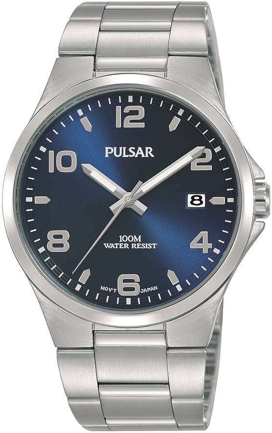 Herrenarmbanduhr Pulsar PS9617X1 mit dunkelblauen Zifferblatt, Edelstahlgehäuse und Edelstahlarmband