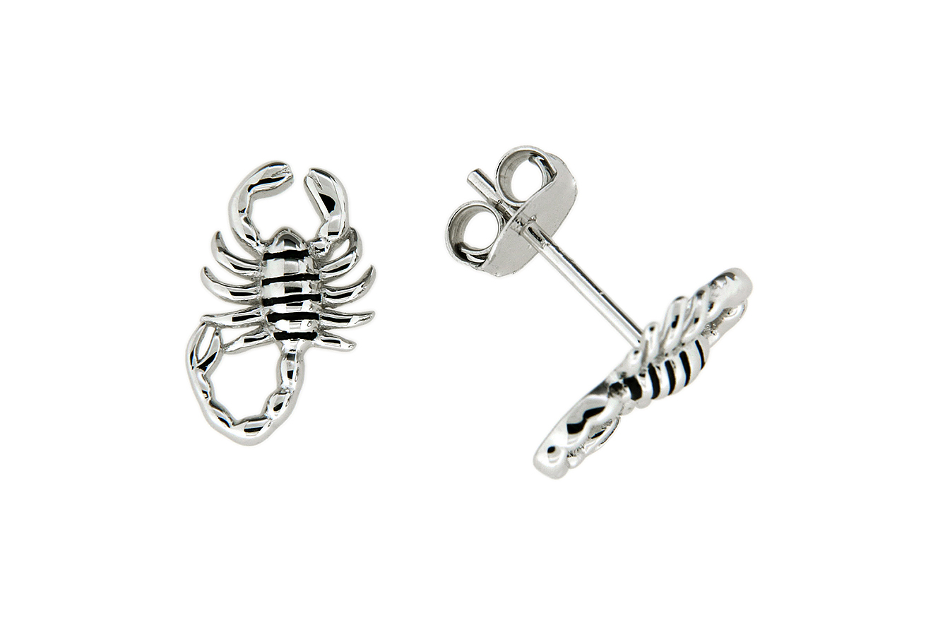 Ohrstecker Ohrschmuck Skorpion Silber 925 rhodiniert