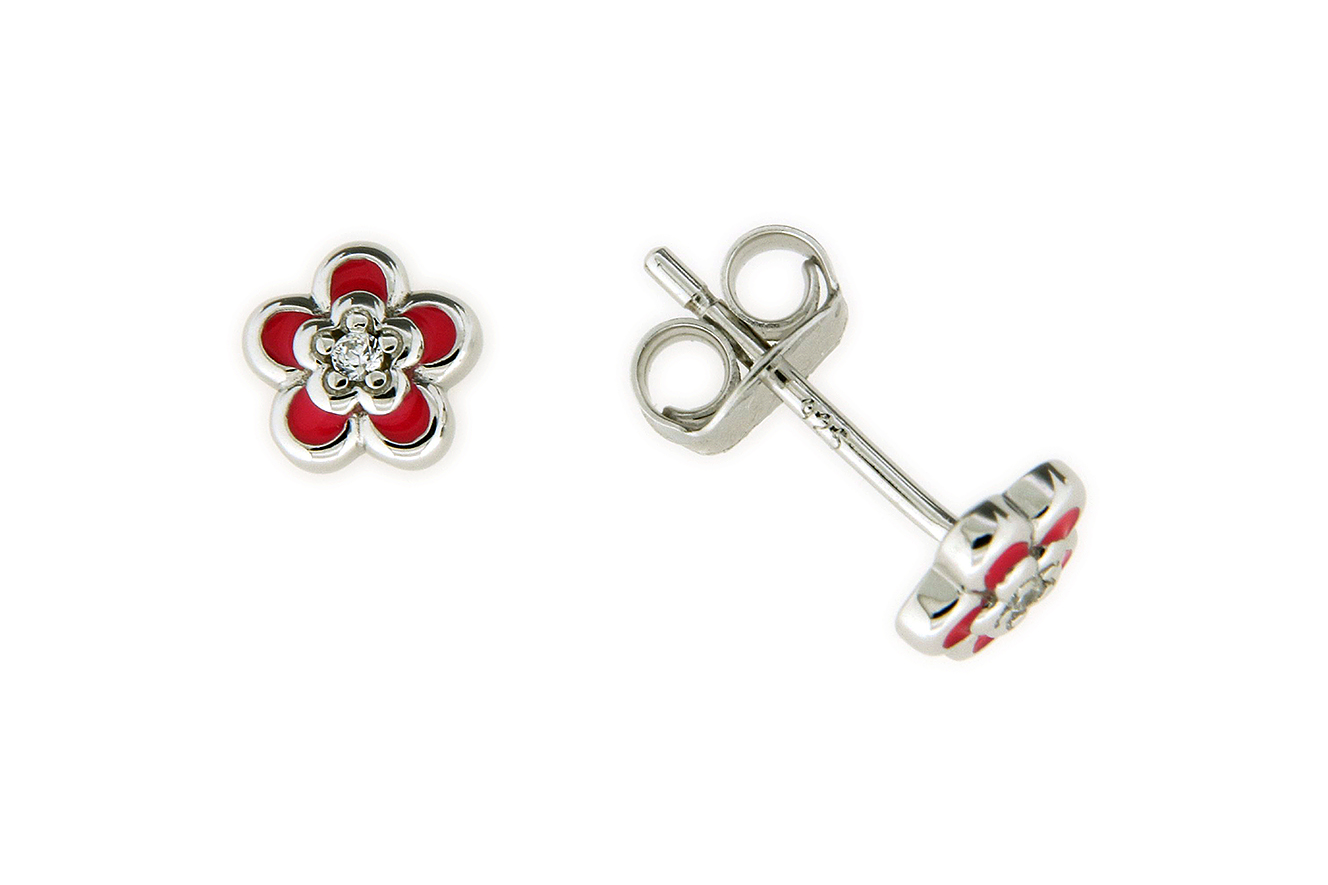 Ohrstecker, Ohrring Blume in Silber 925 Kinderschmuck