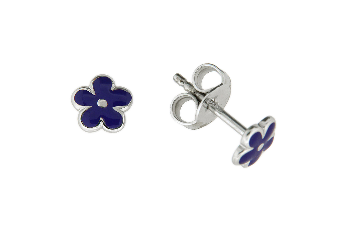 Ohrstecker Ohrring Blume in Silber 925 rhodiniert