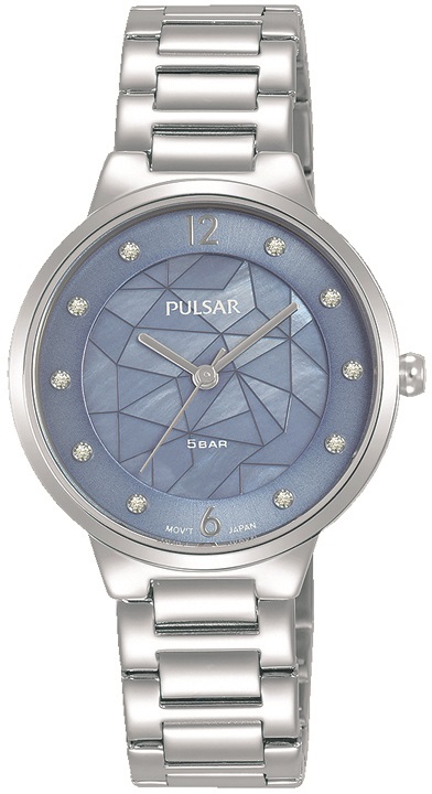 Armbanduhr von Pulsar PH8513X1 mit Edelstahlgehäuse, Faltschließe und Glaskristallen