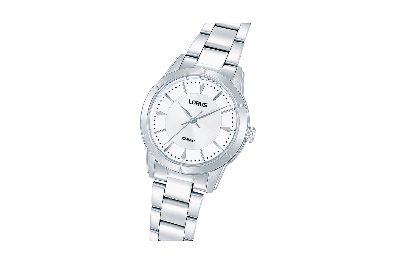 Armbanduhr Lorus RG227YX9 mit silbernen Zifferblatt und Metallarmband