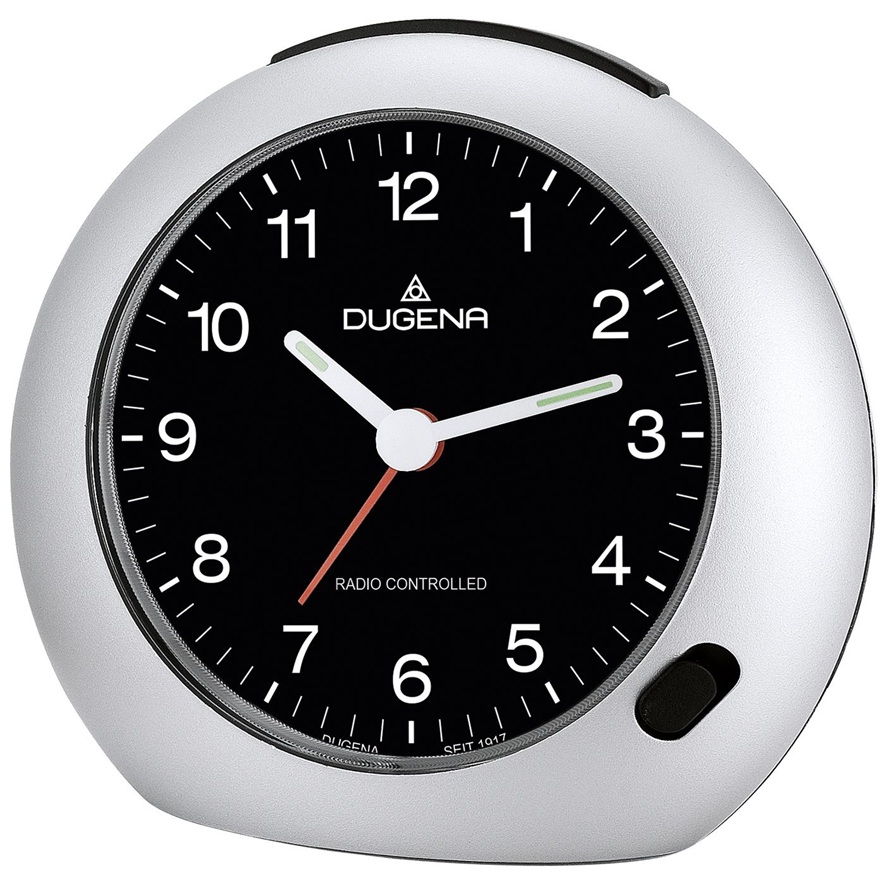 Funkwecker Dugena 4460384 mit Weckwiederholung und Licht schwarz silber