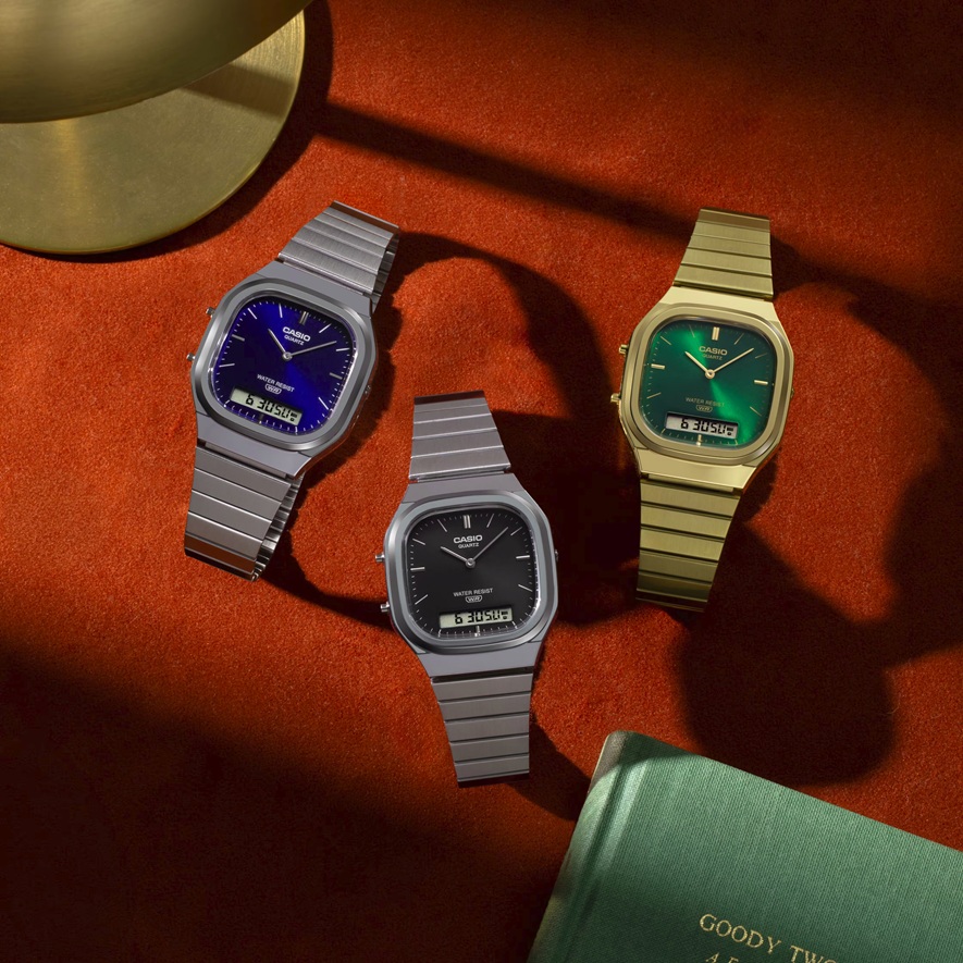 Armbanduhr Vintage Hybridanzeige Casio AQ-240E-2A2EF