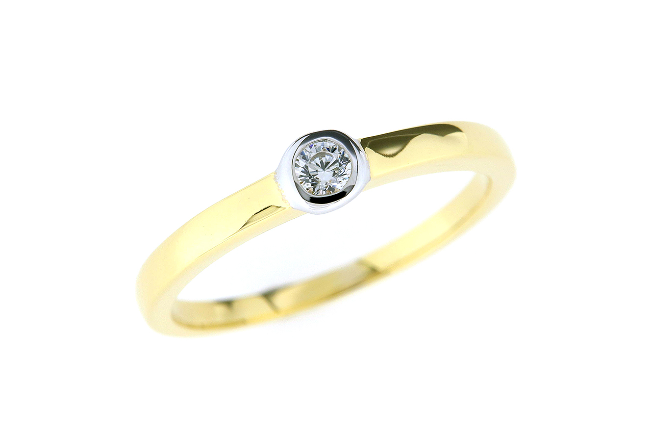 Gr.58 Damenring in Gold Weißgold 333 mit Zirkonia